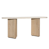 Oja Natural Wash and Cream Marble Console Table